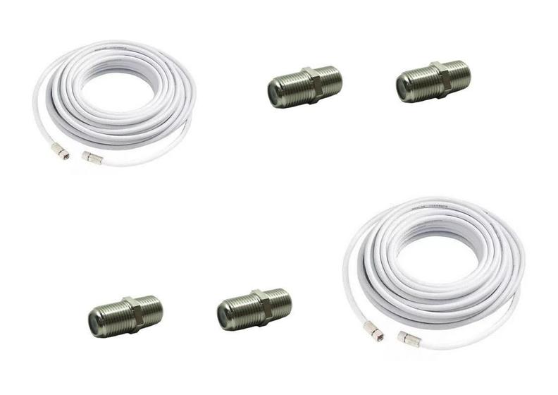 Imagem de Kit 2 Cabos Rg6 Com 10Mts Montado C/4 Emendas F - Gold