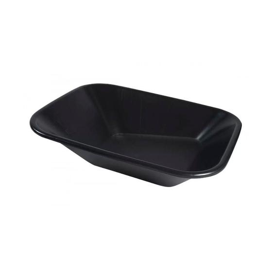 Imagem de Kit 2 Caçamba Plástica P/ Carrinho Mão Preta 60l Sem Furos