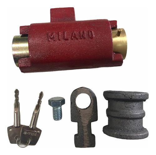Imagem de Kit 2 Cadeado Milano Mesmo Segredo Piso Soleira Porta De Aço