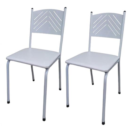 Imagem de Kit 2 Cadeira Cozinha Jantar Metal Tubular Almofadada