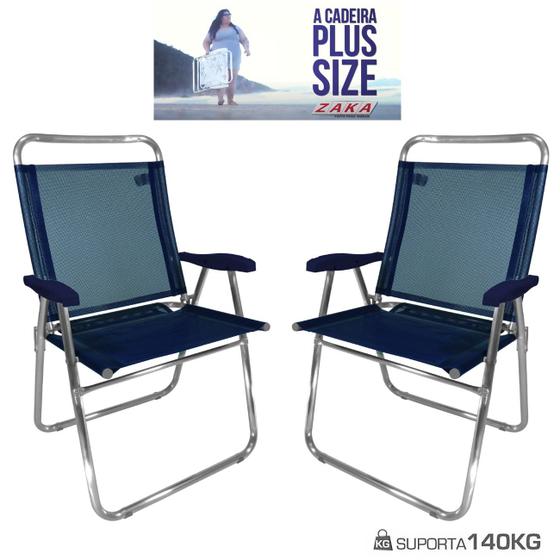 Kit 2 Cadeira De Praia King Oversize Alumínio Até 140Kg Camping - Zaka Menor preço em Kit 2 Cadeira De Praia King Oversize Alumínio Até 140Kg Camping - Zaka