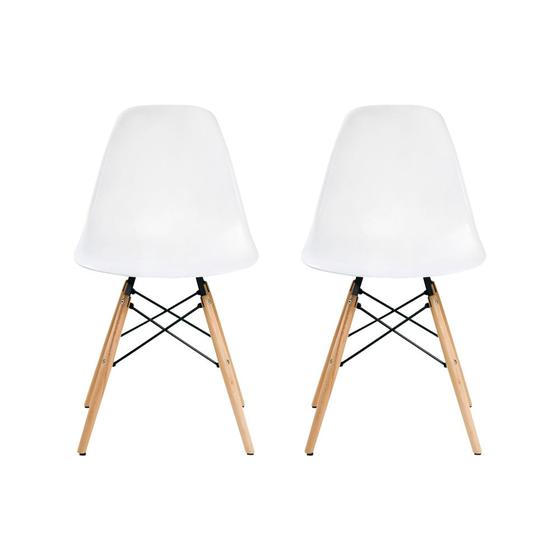 Imagem de KIT 2 Cadeira Decorativa para Sala e Cozinha Garabit Branco G04 - Gran Belo