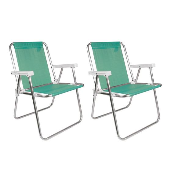 Kit 2 Cadeiras Alta Alumínio Praia Piscina Anis Mor Menor preço em Kit 2 Cadeiras Alta Alumínio Praia Piscina Anis Mor