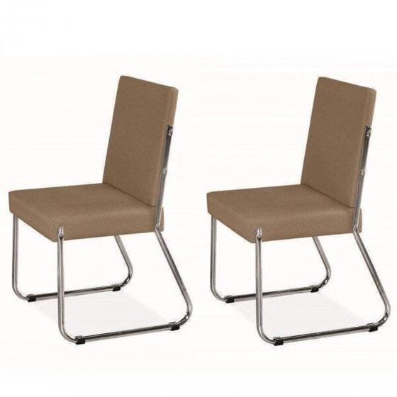 Imagem de Kit 2 Cadeiras Assento Estofado Deise Aço Nobre Móveis