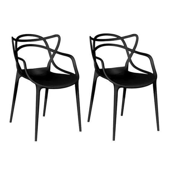 Imagem de Kit 2 Cadeiras Berrini Seat&Co Polipropileno Preto