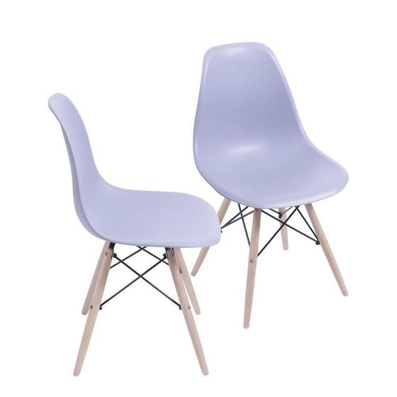 Imagem de Kit 2 Cadeiras Boxbit Dkr Eames Base Em Madeira Cinza