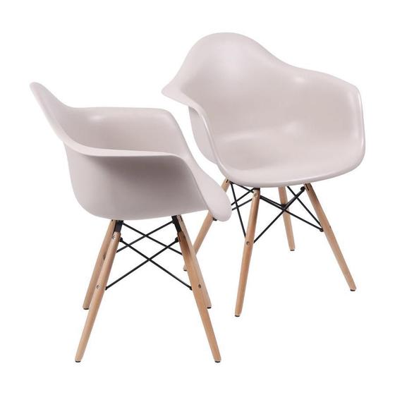 Imagem de Kit 2 Cadeiras Boxbit Dkr Eames Base Em Madeira Fendi