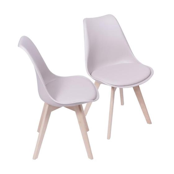 Imagem de Kit 2 Cadeiras Boxbit Joly Saarinen Base Em Madeira Fendi