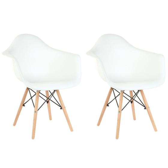 Imagem de Kit 2 Cadeiras  Charles Eames com Braço Branca