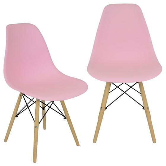 Imagem de Kit 2 Cadeiras Charles Eames Eiffel Wood Design - Rosa