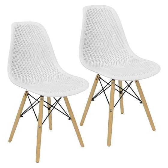 Imagem de Kit 2 Cadeiras Colmeia Furadinha Heloisa Eloá Charles Eames