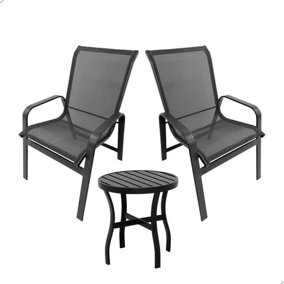 Imagem de Kit 2 Cadeiras de Alumínio para Área Externa Jardim Piscina