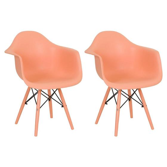 Imagem de Kit 2 Cadeiras de Jantar Braço Eames Eiffel Melão Color