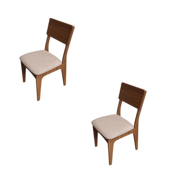 Imagem de Kit 2 Cadeiras de Jantar Estofada em Madeira Freijo/Cesare Escuro