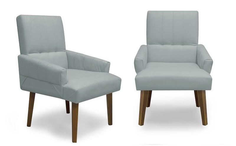 Imagem de Kit 2 Cadeiras de Jantar Itália Suede Cinza Claro - Meu Lar Decorações