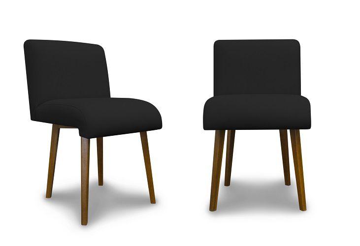 Imagem de Kit 2 Cadeiras De Jantar Madri Suede Preto - Meu Lar Decorações