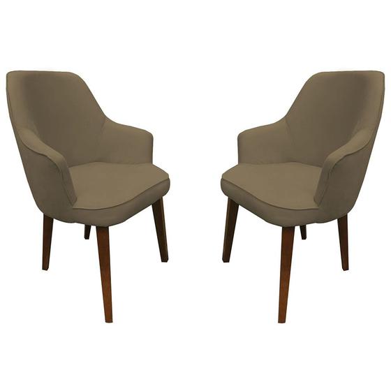 Imagem de Kit 2 Cadeiras Decorativa Lara Suede Cappuccino - Dominic Decor