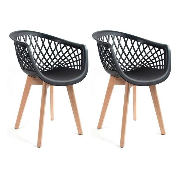 Kit 2 Cadeiras Design Eames Wood Web Preta Poltrona Menor preço em Kit 2 Cadeiras Design Eames Wood Web Preta Poltrona