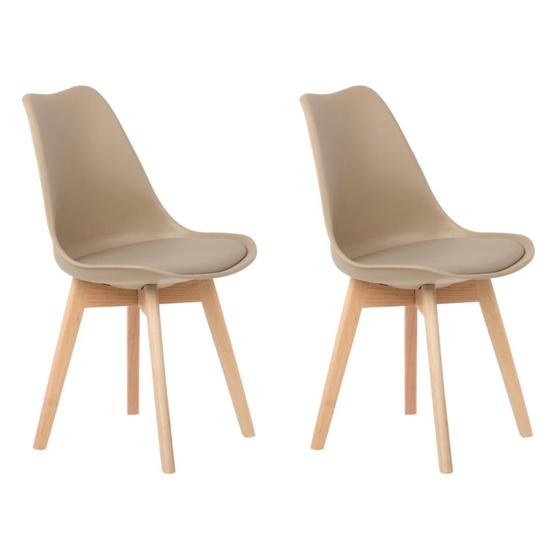 Imagem de Kit 2 Cadeiras Design Leda Eames Estofada Wood Fendi