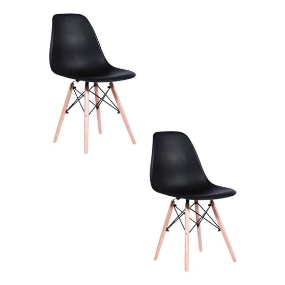 Imagem de Kit 2 Cadeiras Eames Polipropileno Base Madeira Eiffel Espresso Móveis