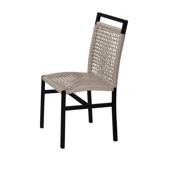 Imagem de Kit 2 Cadeiras em Corda Náutica Rami e Alumínio Preto Liza para Área Externa 