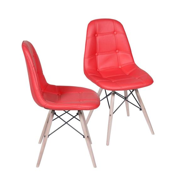 Imagem de Kit 2 Cadeiras Estofada Botonnes OR Design