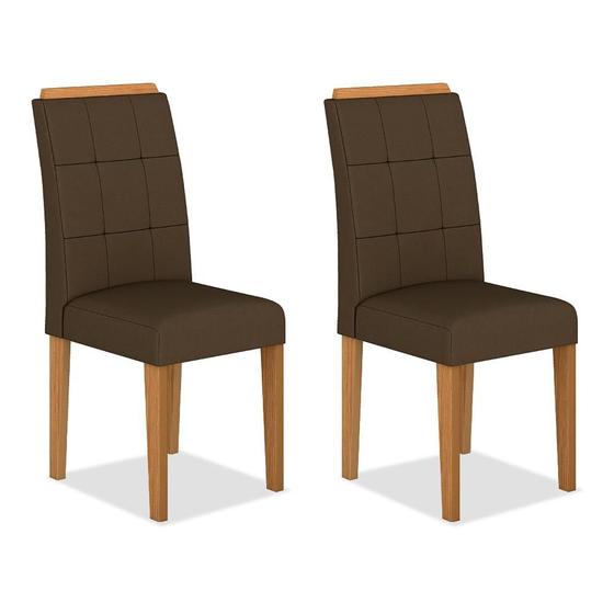 Imagem de Kit 2 Cadeiras Estofadas Vitória Cinamomo/marrom - Móveis Arapongas
