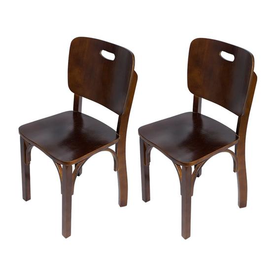 Imagem de Kit 2 Cadeiras Fixas Boteco Imbuia em Madeira Maciça S Marrom para Restaurantes
