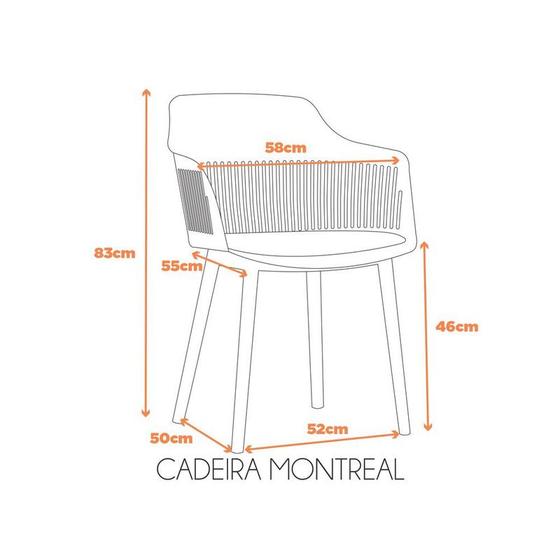Imagem de Kit 2 Cadeiras Montreal Nude Polipropileno Couro Fratini