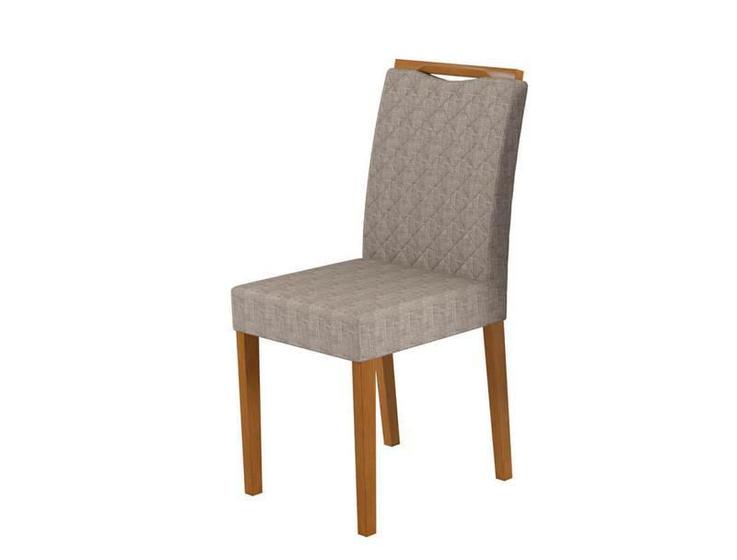 Imagem de Kit 2 Cadeiras Munique para Sala de Jantar Ypê/Veludo Linho Marrom Claro  - New Ceval