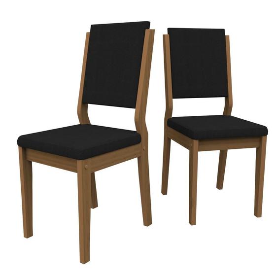 Imagem de Kit 2 Cadeiras para mesa de Jantar Carol Imbuia/Preto New Ceval
