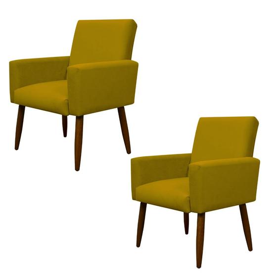 Imagem de Kit 2 Cadeiras Poltronas Decorativa Nina Suede Herrero