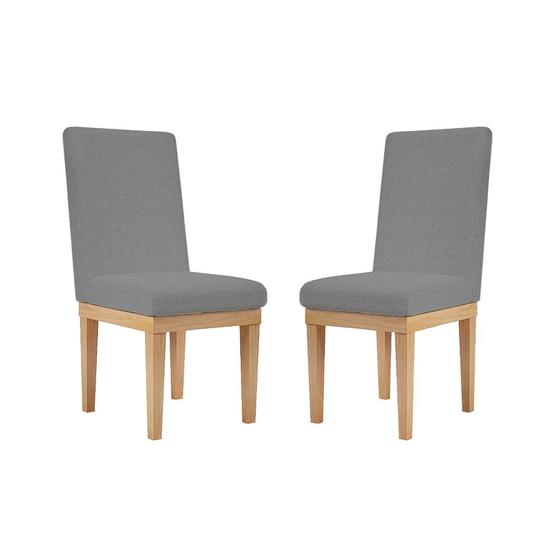 Imagem de KIT 2 Cadeiras Reforçadas Estofadas Mesa Cozinha Luxo Linho