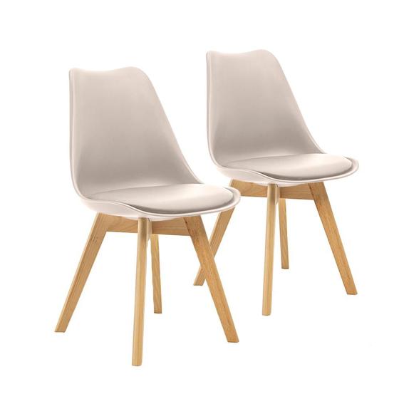 Imagem de Kit 2 Cadeiras Saarinen Wood Com Estofamento Várias Cores