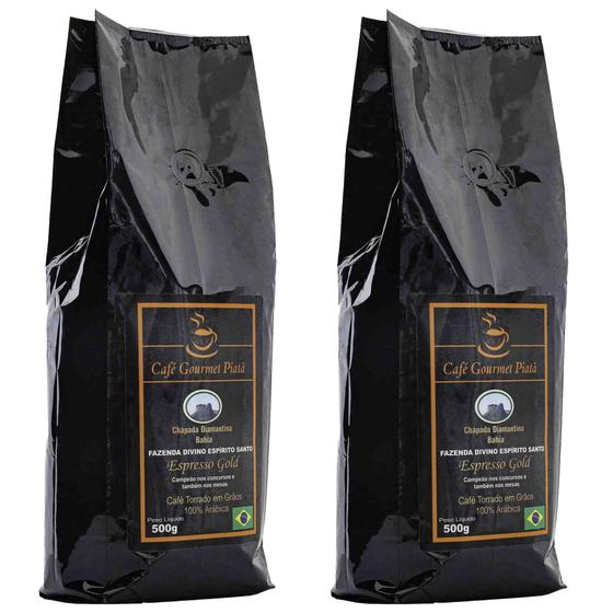 Kit 2 Café Gourmet Piatã Espresso Gold Em Grãos 100% Arábica Especial 500g Menor preço em Kit 2 Café Gourmet Piatã Espresso Gold Em Grãos 100% Arábica Especial 500g