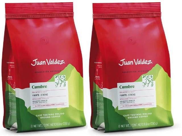 Imagem de kit 2 CAFÉ MOÍDO COLOMBIANO JUAN VALDEZ FUERTE FORTE 250G