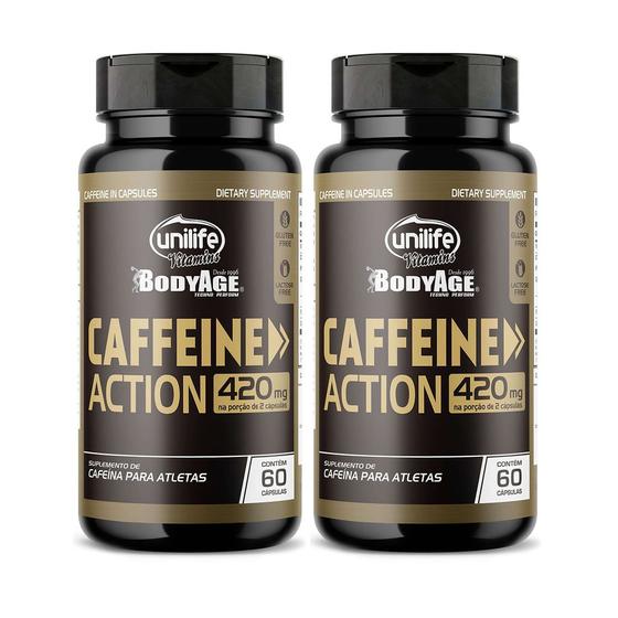 Imagem de Kit 2 Caffeine Action 60 Cápsulas Cafeína 420mg Unilife