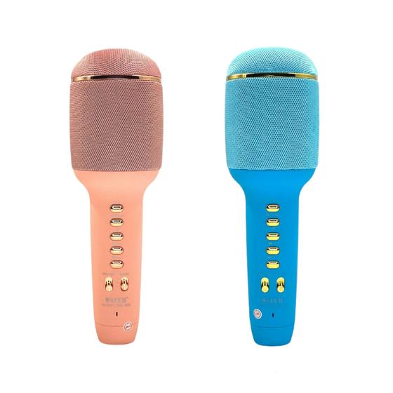 Imagem de Kit 2 Caixa de Som e Microfone Sem Fio Karaokê Repórter Youtuber WS-900