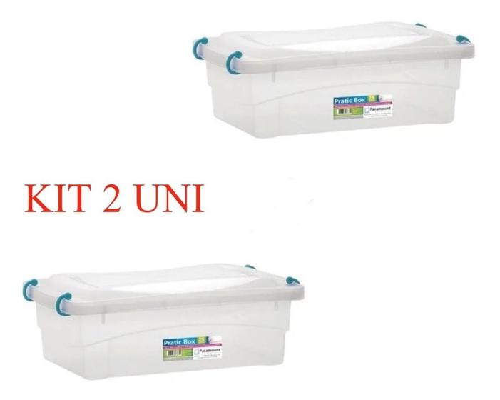 Imagem de KIT 2 Caixa Plastica Multiuso Pratic Box 2,5l