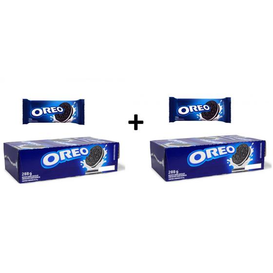 Imagem de Kit 2 Caixas Com 8 Pacotes De 36G Cada De Biscoito Oreo