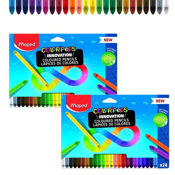 Kit 2 Caixas De Lápis De Cor Infinito Maped Com 24 Cores Color Peps Infinity Menor preço em Kit 2 Caixas De Lápis De Cor Infinito Maped Com 24 Cores Color Peps Infinity