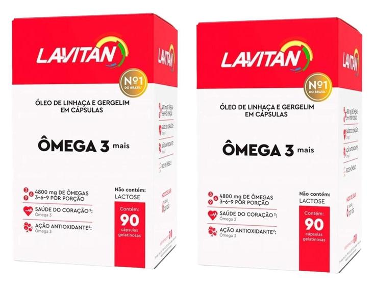 Kit 2 caixas Lavitan Omega 3, 6 E 9 Oléo De Linhaça E Gergelim Cimed Ômega 3, 6, 9