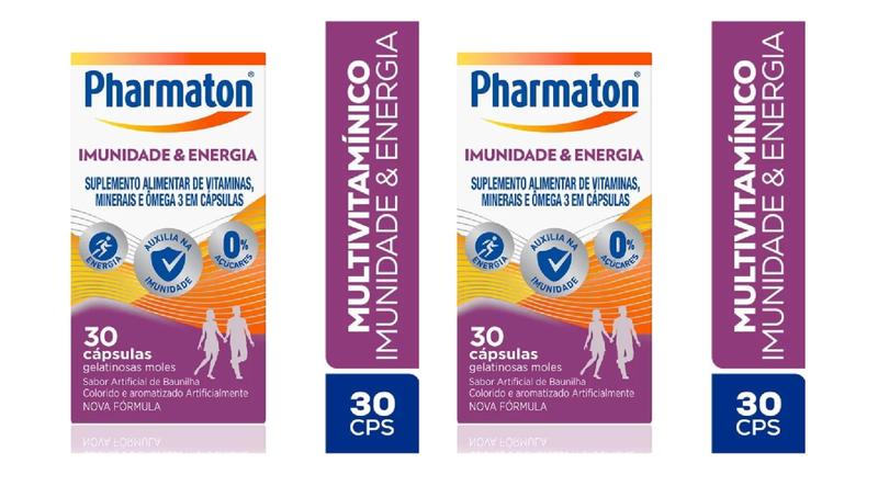 Kit 2 caixas Multivitamínico Pharmaton Imunidade & Energia 30 Cápsulas ...