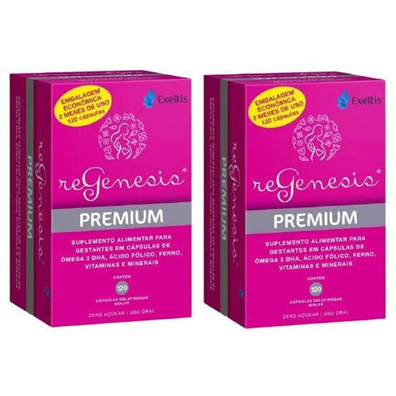 Imagem de Kit 2 caixas Regenesis Premium 120 Capsulas Vitamina Gestantes