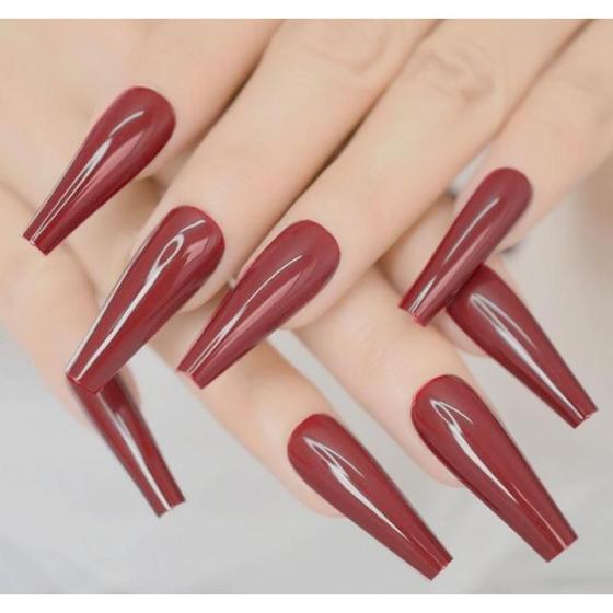 Imagem de Kit 2 caixas Unhas postiça realista adesivo dupla fixação elegante