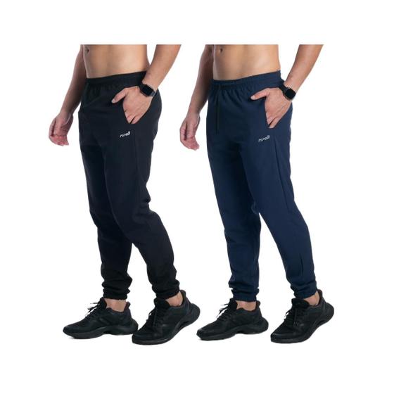 Imagem de Kit 2 Calça Corta Vento Jogger Masculina Tactel Elastano Fit