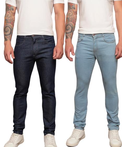 Imagem de kit 2 Calça Jeans  Masculina Skinny com Laycra linha Primium