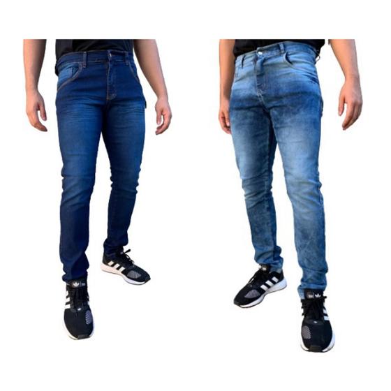 Kit 2 Calça Jeans Masculina Slim Elastano Atacado Menor preço em Kit 2 Calça Jeans Masculina Slim Elastano Atacado