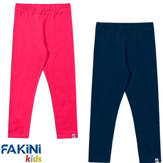 Imagem de Kit 2 Calça Legging Feminina Calça Infantil Juvenil Algodão