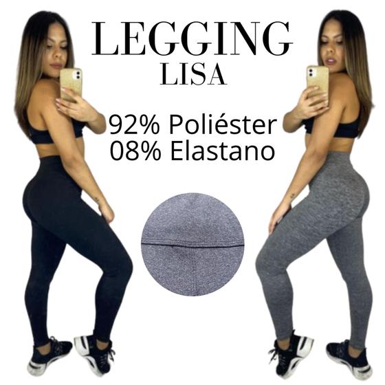 Imagem de Kit 2 Calça Legging Feminina Suplex Cintura Alta Fitness Compressão